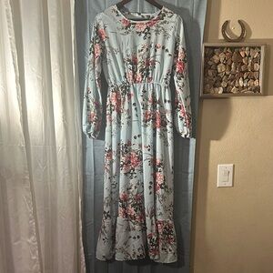 Floral Long Sleeve Maxi Dress